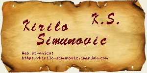 Kirilo Simunović vizit kartica